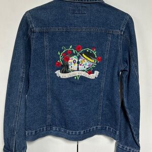 Custom embroidered denim jacket